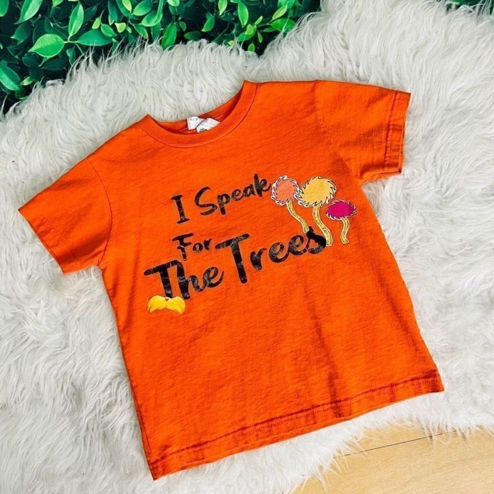 Dr. Seuss orange graphic short sleeve t shirt kids boy or girl size 5/6